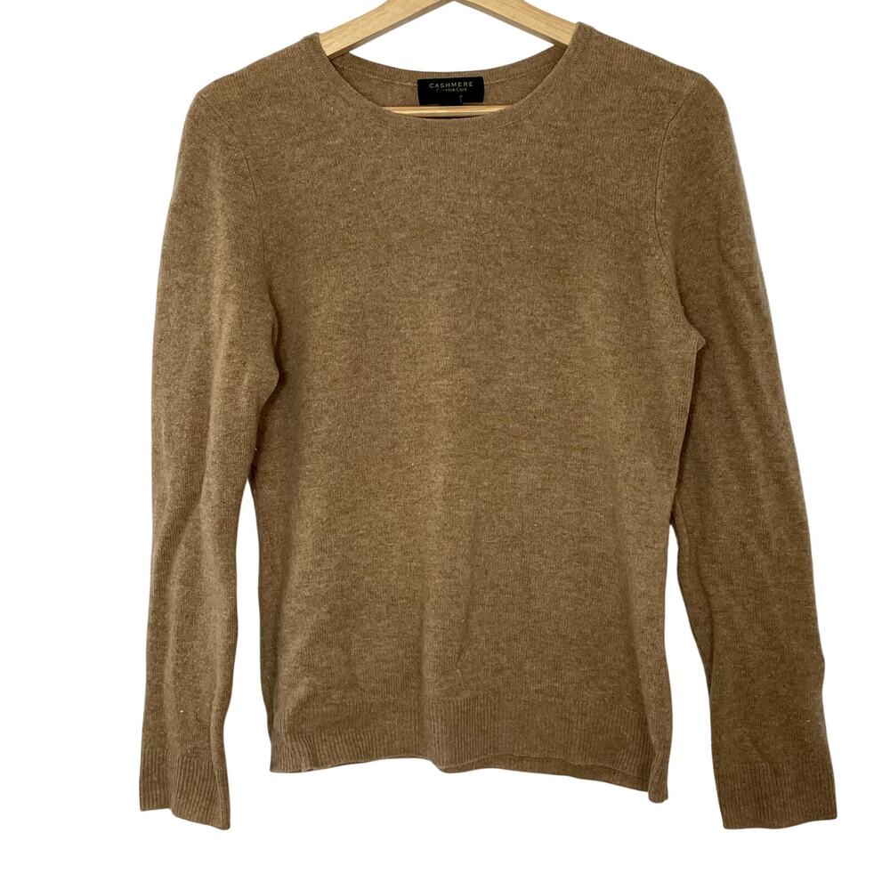 Charter Club 100% Cashmere luxury brown crewneck sweater women's M capsule